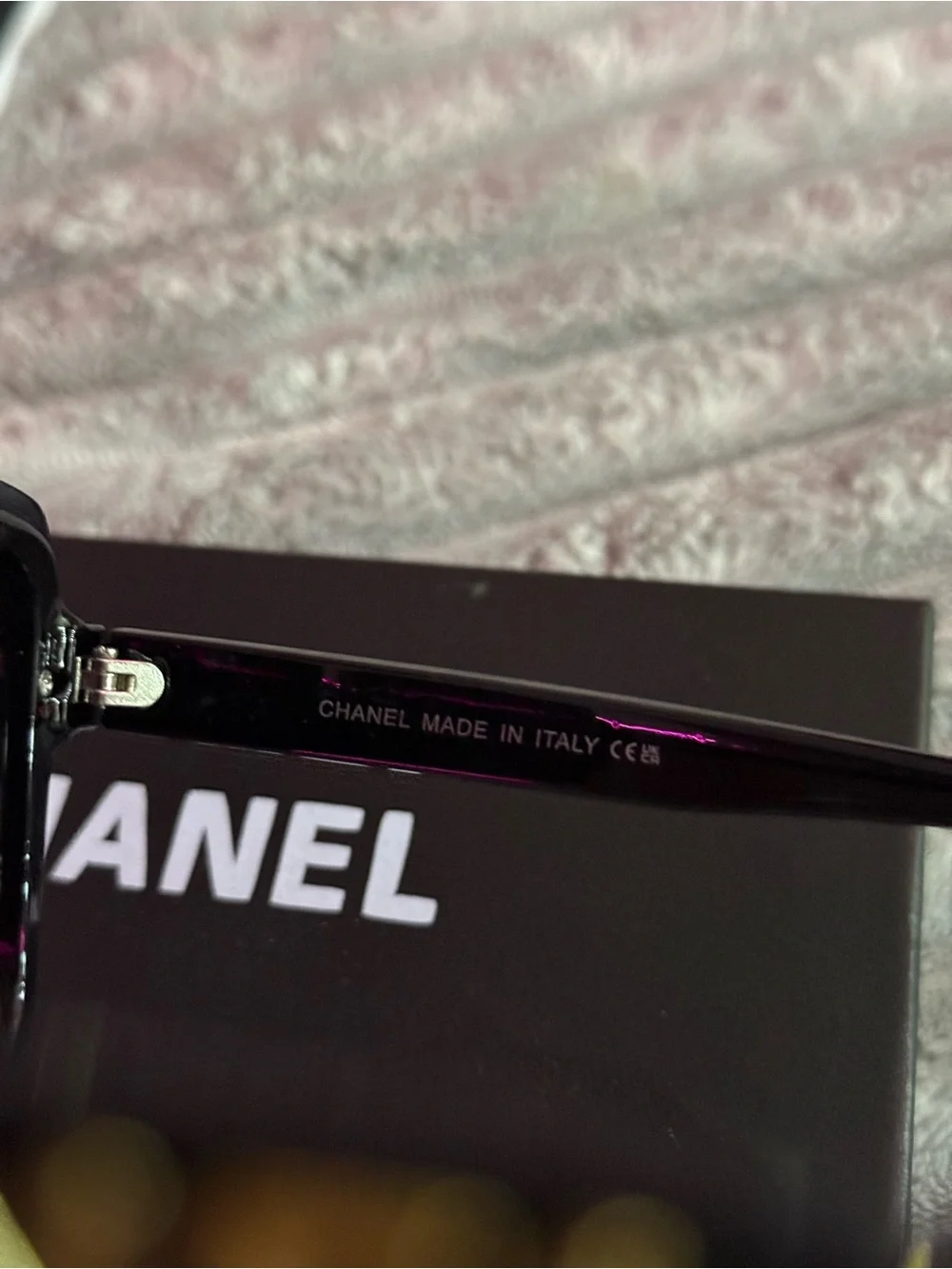 CHANEL Black Square Oversized Sunglasses with Gold CC Details